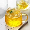 MUAC Glass Tea Coffee Cappuccino Soup Bowl Jumbo Glass Cup Multipurpose Mug with Handle 440ml (Pack of 1)