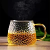 MUAC Glass Tea Coffee Cappuccino Soup Bowl Jumbo Glass Cup Multipurpose Mug with Handle 440ml (Pack of 1)