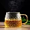 MUAC Glass Tea Coffee Cappuccino Soup Bowl Jumbo Glass Cup Multipurpose Mug with Handle 440ml (Pack of 1)