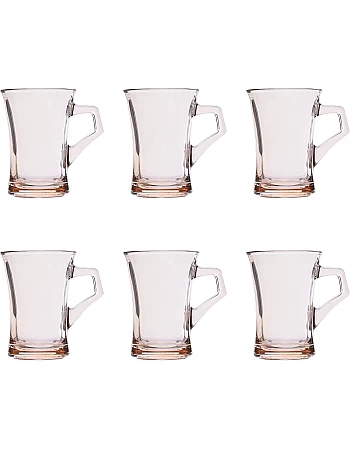 Pasabahce Azur Glass Mug for Home Uses, Restaurants & Hotels, 120ml - Pink