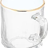 Pasabahce Glass Carre Mug For Home Uses, Restaurants & Hotels, 270ml - Gold