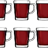 Pasabahce Tea Mug Set Kuvars -6 Cups- 250 ml -Clear Color-Turkey Origin