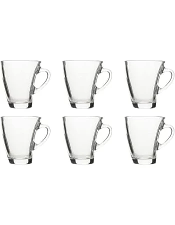 Pasabahce Tea Mug Set Penguen -6 Cups- (170ml) -Clear Color-Turkey Origin