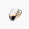 Zinnia Double Glass Mug 3-Piece Set, 100 ml Capacity