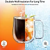 cmxing Double Wall Reusable Coffee Glasses Cups Insulated Cups Transparent Thermo Glass Cup Set Coffee Mugs for Espresso Cappuccino Latte(300ml)