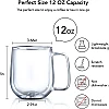 cmxing Double Wall Reusable Coffee Glasses Cups Insulated Cups Transparent Thermo Glass Cup Set Coffee Mugs for Espresso Cappuccino Latte(300ml)