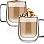 cmxing Double Wall Reusable Coffee Glasses Cups Insulated Cups Transparent Thermo Glass Cup Set Coffee Mugs for Espresso Cappuccino Latte(300ml)