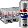 Diet Pepsi, Carbonated Soft Drink, Cans, 330 ml Pack of 24