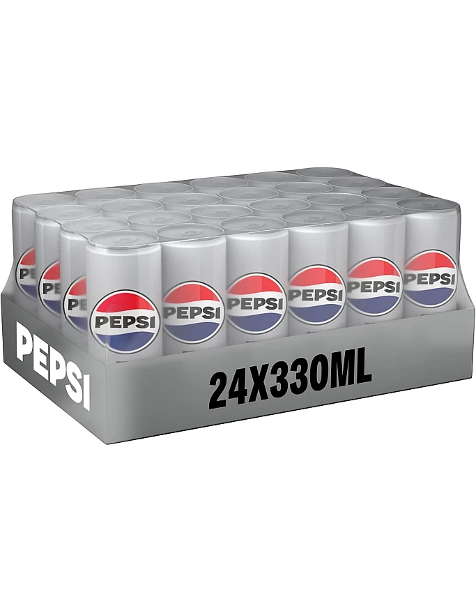 Diet Pepsi, Carbonated Soft Drink, Cans, 330 ml Pack of 24