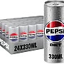 Diet Pepsi, Carbonated Soft Drink, Cans, 330 ml Pack of 24