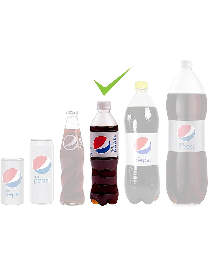 Diet Pepsi, Carbonated Soft Drink, Plastic Bottle, 500 ml x 12