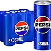 Pepsi, Carbonated Soft Drink, Cans, 330ml Pack Of 6