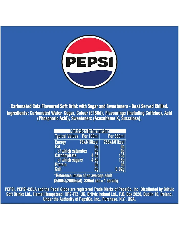 Pepsi Regular 330ml Can (Pack of 24)