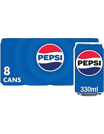 Pepsi Regular Cans, 8 x 330ml