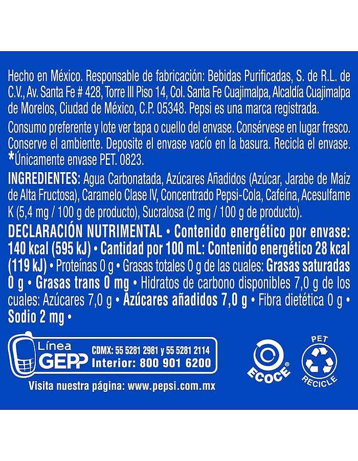 Pepsi Regular, Cola Flavor Soda Pet 390 Milliliters Pack of 12