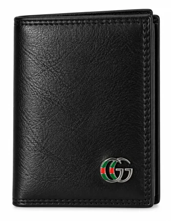 Gucci Black Leather Bifold Wallet 601-72