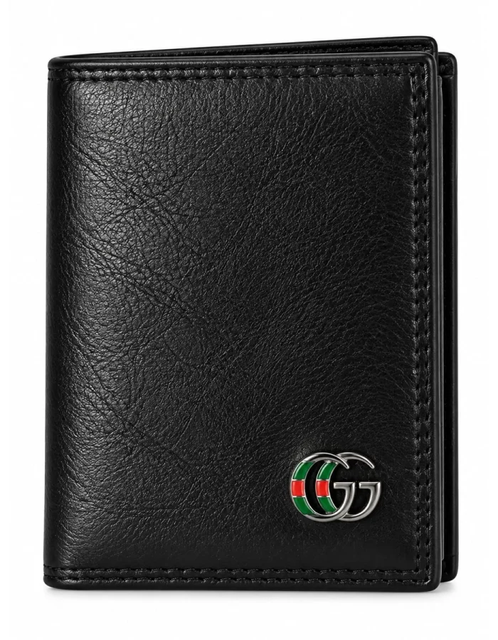 Gucci Black Leather Bifold Wallet 601-72