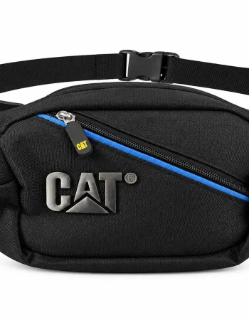CAT Black Waist Bag with Blue Zip BG-330