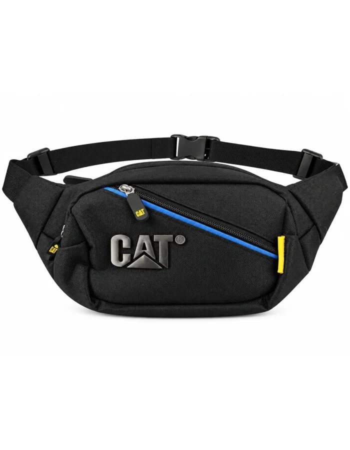CAT Black Waist Bag with Blue Zip BG-330