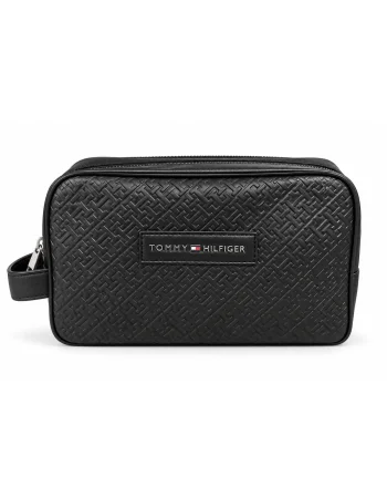 Tommy Hilfiger Black Embossed Hand Pouch BG-438