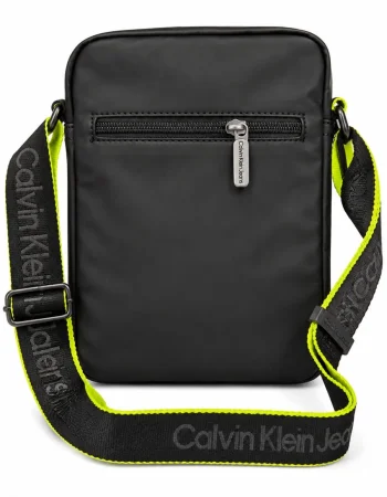 Calvin Klein Black Crossbody Bag with Neon Strap BG4-508