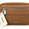 Dior Brown Embossed Hand Bag BG6-156