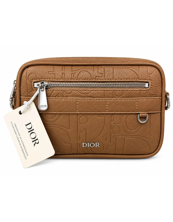Dior Brown Embossed Hand Bag BG6-156