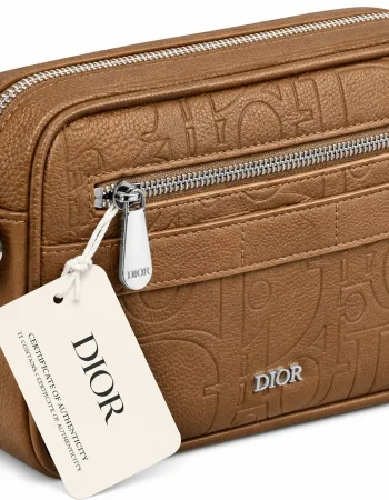 Dior Brown Embossed Hand Bag BG6-156