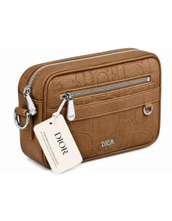 Dior Brown Embossed Hand Bag BG6-156