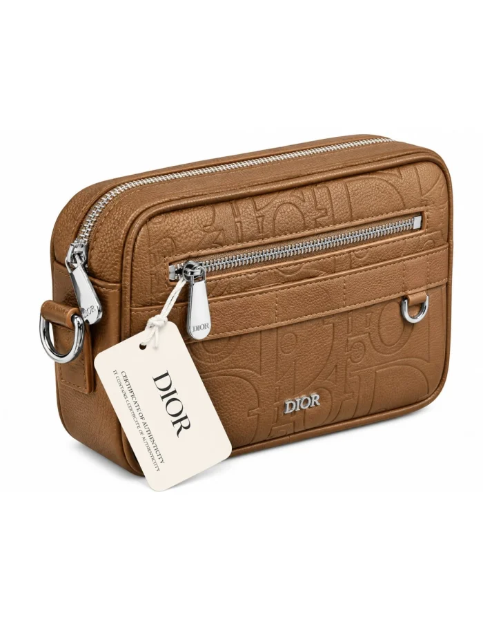 Dior Brown Embossed Hand Bag BG6-156