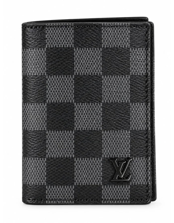 Louis Vuitton Black and Grey Check Wallet CE601-99L