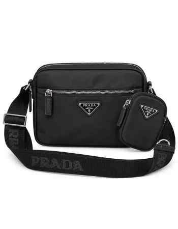 Prada Black Nylon Crossbody Bag with Pouch PRA-5883