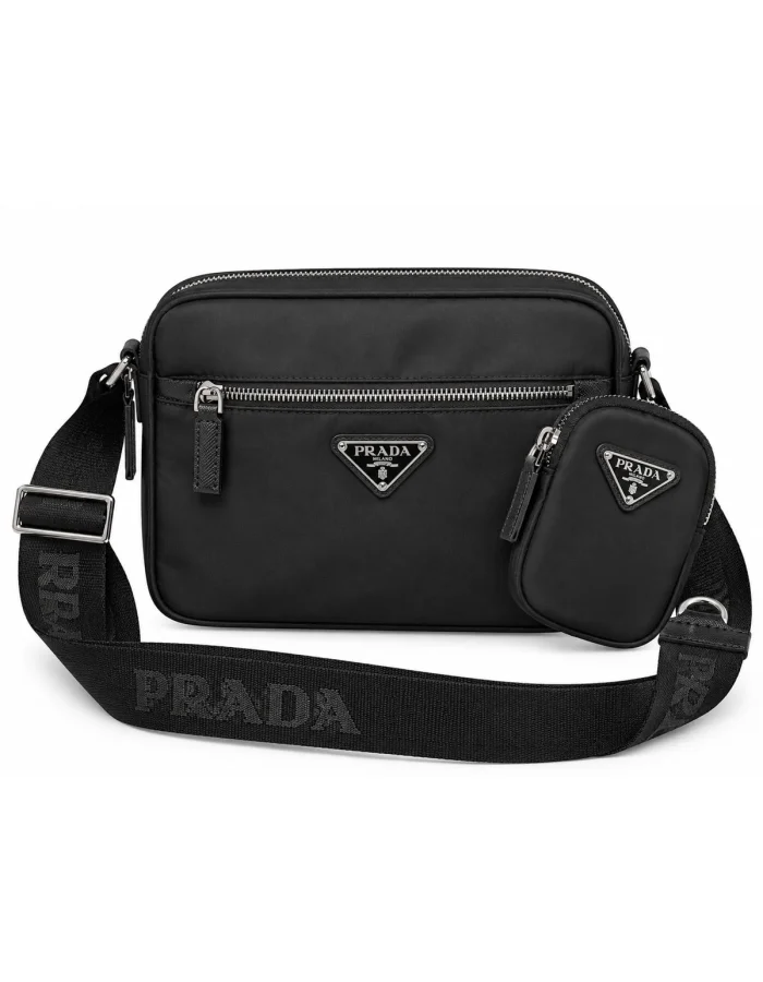 Prada Black Nylon Crossbody Bag with Pouch PRA-5883