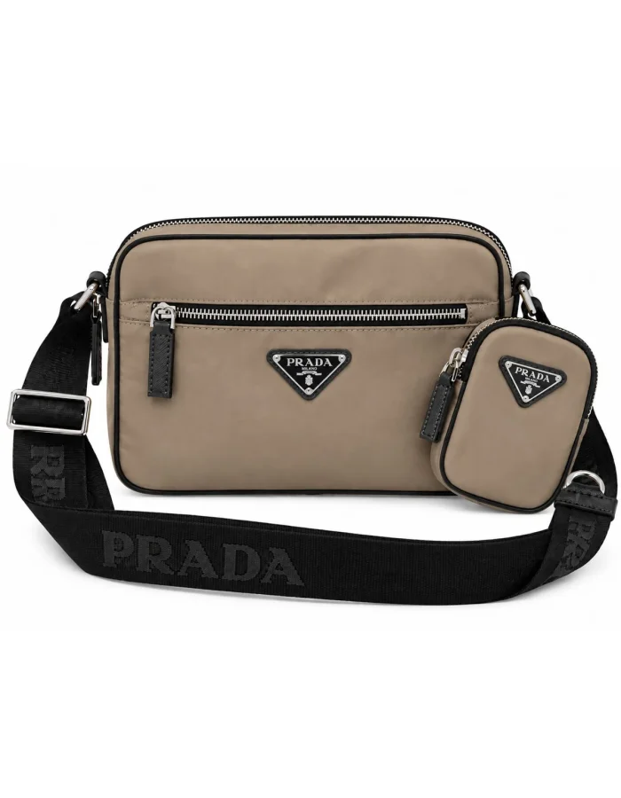 Prada Khaki Nylon Crossbody Bag with Pouch PRA-5883