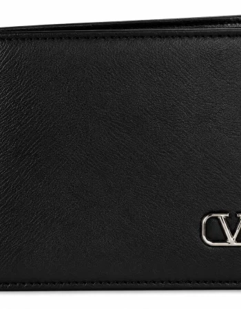Valentino Black Leather Bifold Wallet V-9818
