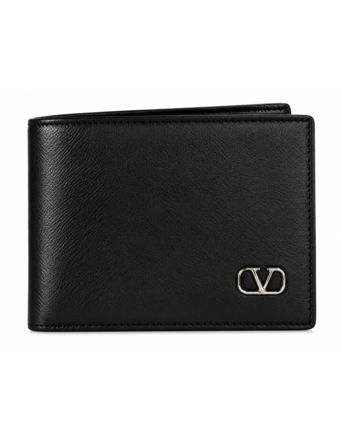 Valentino Black Leather Bifold Wallet V-9818