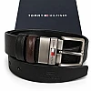 Tommy Hilfiger Men's Reversible Leather Belt, 2‑in‑1 Design for Dress Or Casual Wear