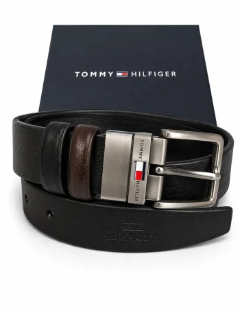Tommy Hilfiger Men's Reversible Leather Belt, 2‑in‑1 Design for Dress Or Casual Wear