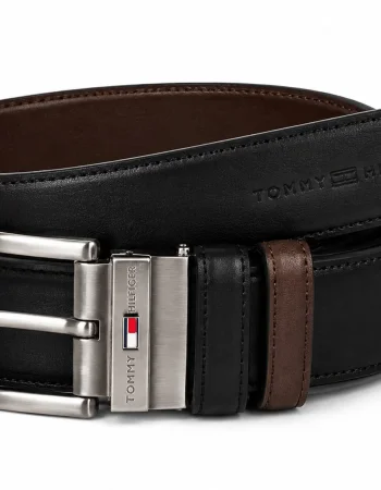 Tommy Hilfiger Men's Reversible Leather Belt, 2‑in‑1 Design for Dress Or Casual Wear
