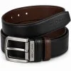 Mont Blanc  Men's Reversible Leather Belt, 2‑in‑1 Design for Dress Or Casual Wear