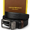 ARMANI  Men's Reversible Leather Belt, 2‑in‑1 Design for Dress Or Casual Wear