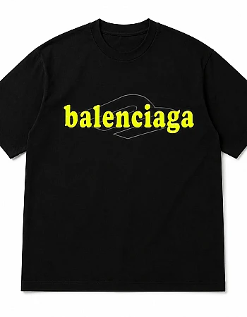 Balenciaga Oversized Printed T-Shirt – Black