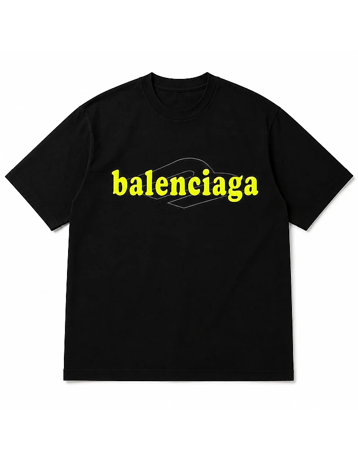 Balenciaga Oversized Printed T-Shirt – Black
