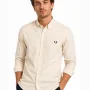Fred Perry Striped Oxford Shirt – Off-White / Beige