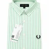 Fred Perry Striped Oxford Shirt – Light Green / White