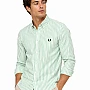 Fred Perry Striped Oxford Shirt – Light Green / White