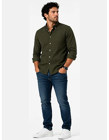 Massimo Dutti Long-Sleeve Shirt – Army Green