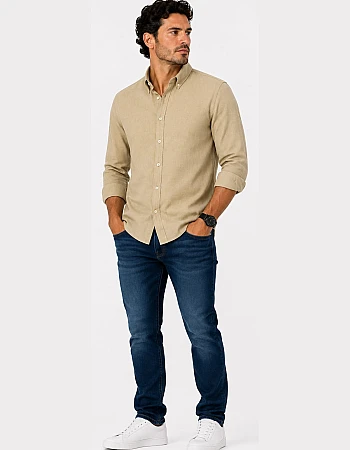 ZARA Linen-Look Shirt – Light Beige