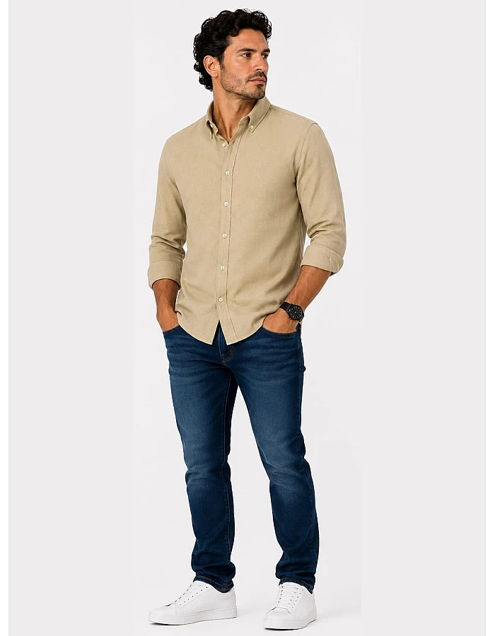 ZARA Linen-Look Shirt – Light Beige
