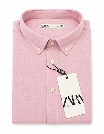 ZARA Short-Sleeve Shirt – Light Pink